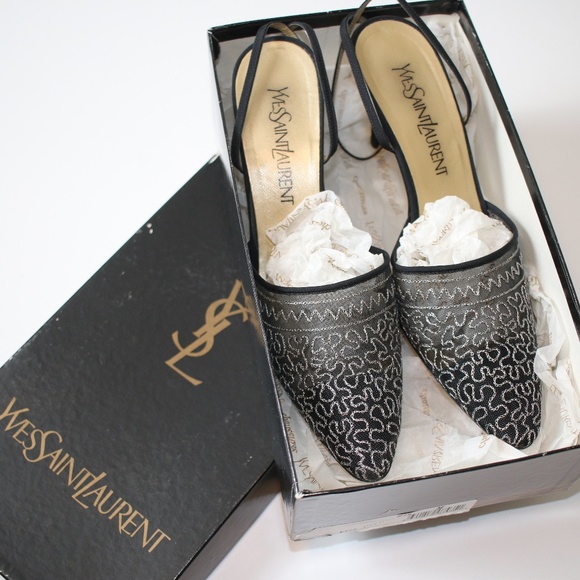 Yves Saint Laurent Shoes - Yves Saint Laurent Sparkly Mesh Pointed Toe Heels